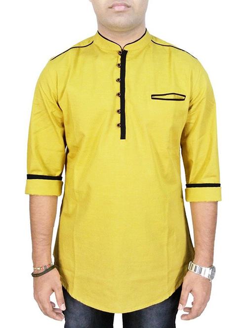 yellow linen kurta - 11616248 - Very Small Image - 1