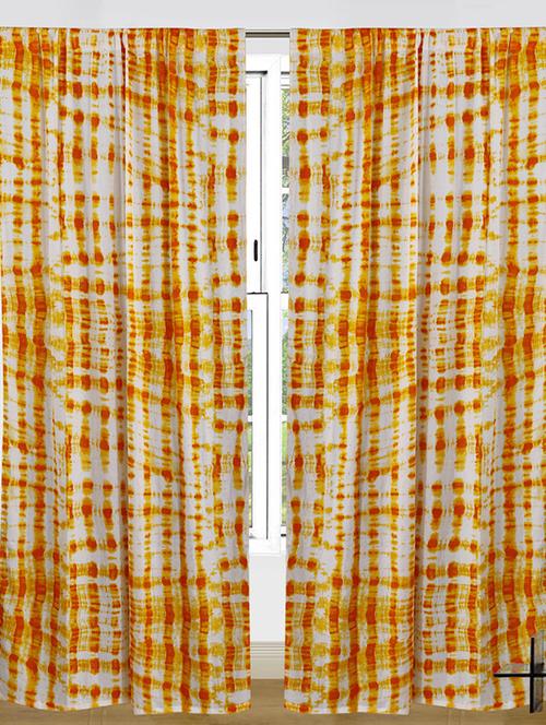 set of 2 cotton tie & dye curtain - 11625323 - Very Small Image - 1