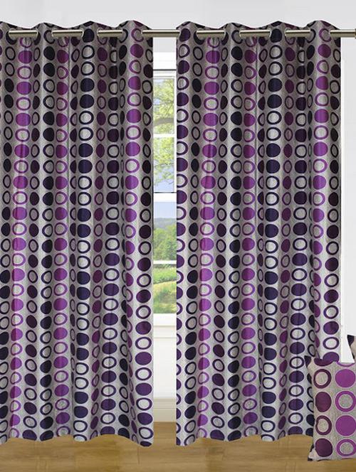 set of 4 circle bonanza curtain & cushion - 11625394 - Very Small Image - 1