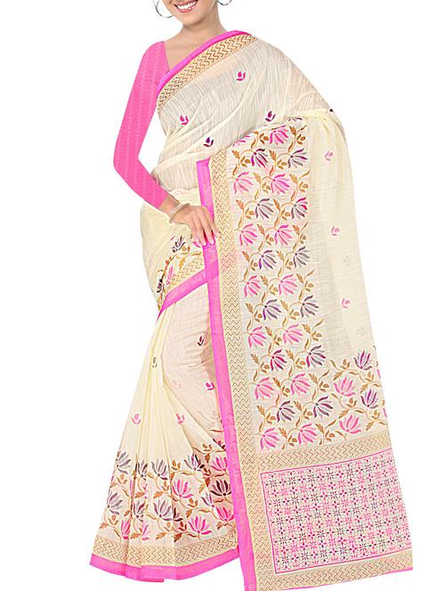white cotton printed cotton saree - 11627385 - Very Small Image - 1