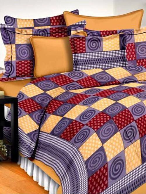 divy fusion fashion multicolored rajasthani printed double bedsheet with 2 matching pillow cover - 11630428 - Very Small Image - 1
