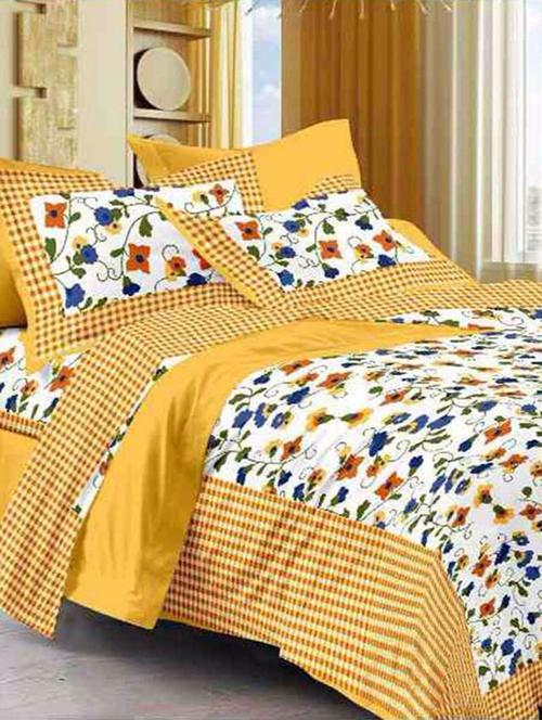 divy fusion fashion multicolored rajasthani printed double bedsheet with 2 matching pillow cover - 11630438 - Very Small Image - 1