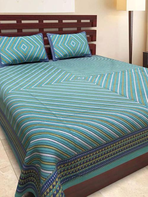 divy fusion fashion multicolored rajasthani printed double bedsheet with 2 matching pillow cover - 11630454 - Very Small Image - 1