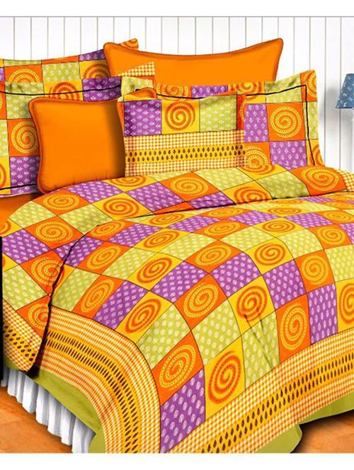 divy fusion fashion multicolored rajasthani printed double bedsheet with 2 matching pillow cover - 11630459 - Very Small Image - 1