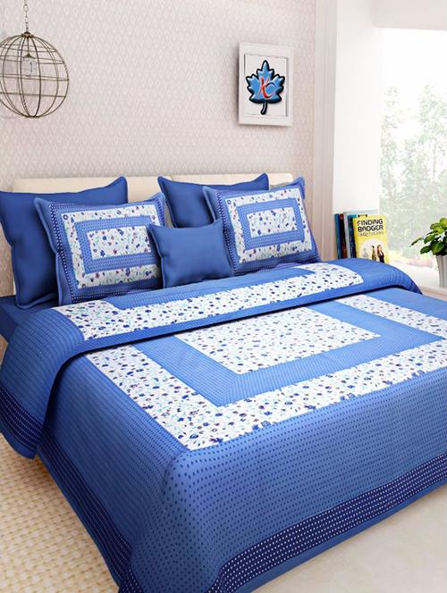 divy fusion fashion multicolored rajasthani printed double bedsheet with 2 matching pillow cover - 11630526 - Very Small Image - 1