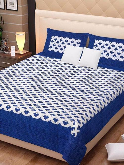 divy fusion fashion multicolored rajasthani printed double bedsheet with 2 matching pillow cover - 11630542 - Very Small Image - 1