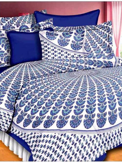 divy fusion fashion multicolored rajasthani printed double bedsheet with 2 matching pillow cover - 11630588 - Very Small Image - 1