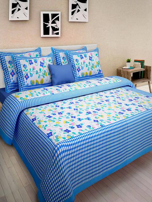 divy fusion fashion multicolored rajasthani printed double bedsheet with 2 matching pillow cover - 11630612 - Very Small Image - 1