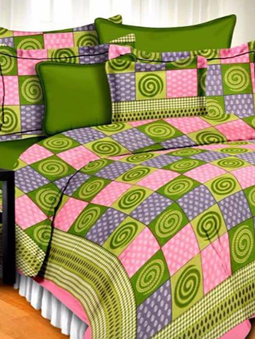 divy fusion fashion multicolored rajasthani printed double bedsheet with 2 matching pillow cover - 11630628 - Very Small Image - 1