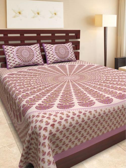 divy fusion fashion multicolored rajasthani printed double bedsheet with 2 matching pillow cover - 11630644 - Very Small Image - 1
