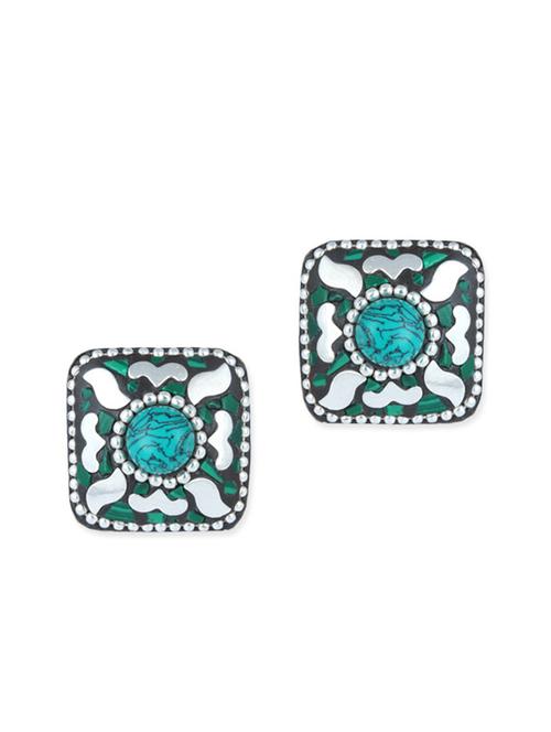 silver brass studs earrings - 11632132 - Very Small Image - 1