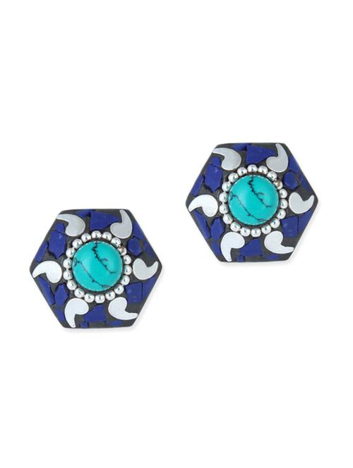 silver brass studs earrings - 11632140 - Very Small Image - 1