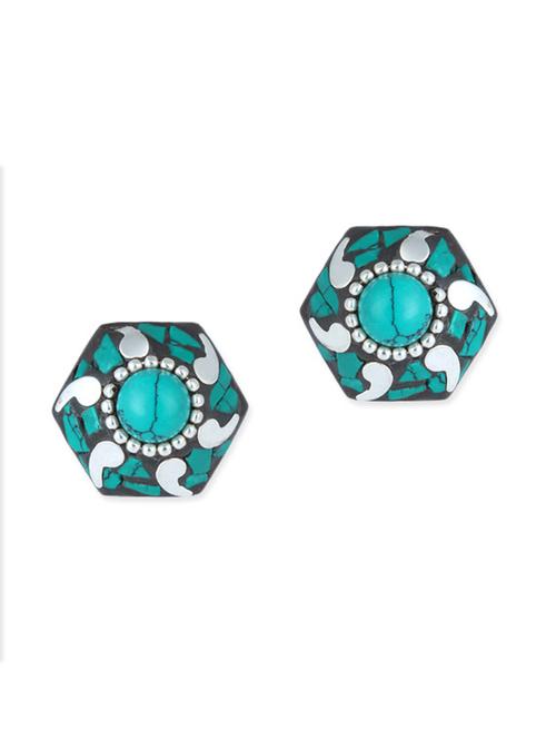 silver brass studs earrings - 11632144 - Very Small Image - 1
