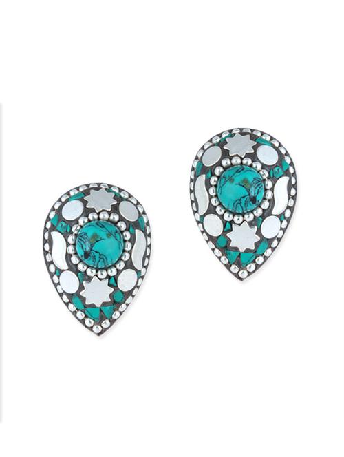 silver brass studs earrings - 11632146 - Very Small Image - 1