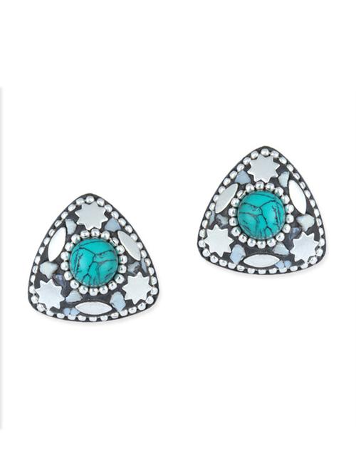 silver brass studs earrings - 11632151 - Very Small Image - 1