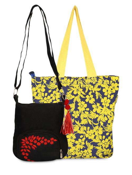set of printed tote and black sling bag - 1163729 - Very Small Image - 1