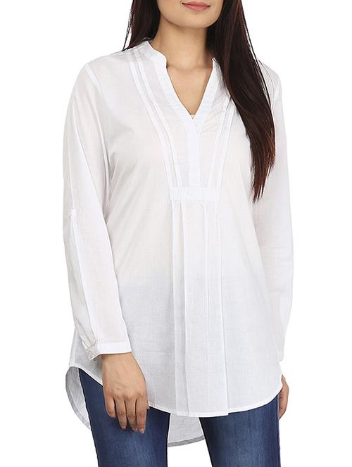 white solid cotton tunic - 11639596 - Very Small Image - 1