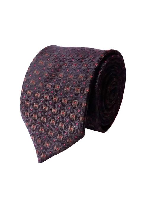 brown color, micro fiber neck- tie - 11640897 - Very Small Image - 1