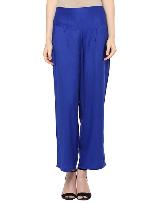 blue viscose palazzos - 11647464 - Very Small Image - 1
