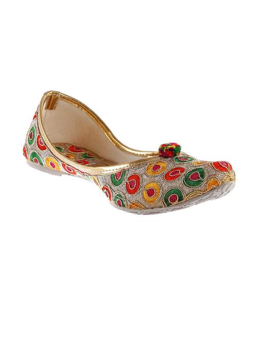 multicolored embroidered faux leather jutis - 11648774 - Very Small Image - 1
