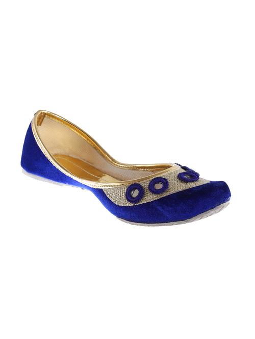 blue mirror worked velvet jutis - 11648784 - Very Small Image - 1
