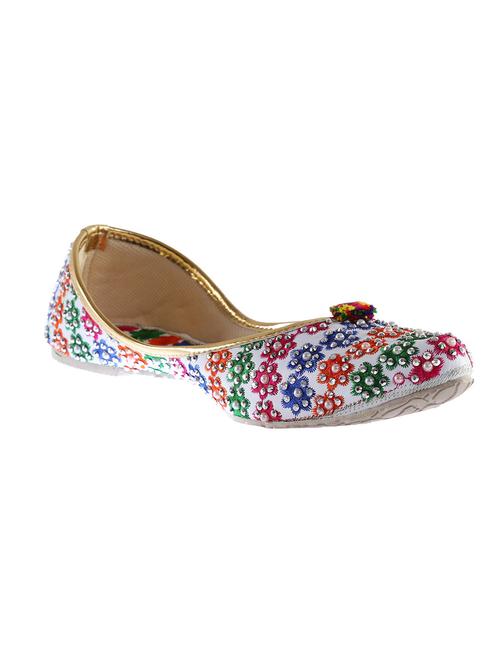 multicolored embroidered faux leather jutis - 11648790 - Very Small Image - 1