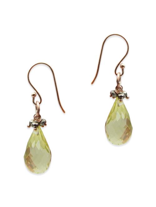 green brass drop earring - 11655915 - Very Small Image - 1
