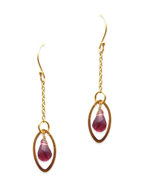 pink quartz drop earring - 11655916 - Very Small Image - 1
