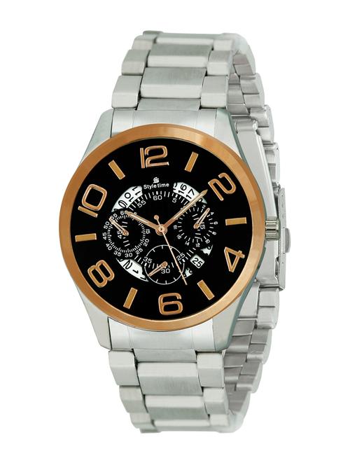 atkin round black dial analog watch - 11656008 - Very Small Image - 1