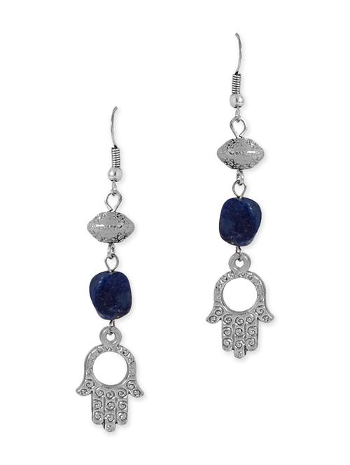 silver metal drop earrings - 11657176 - Very Small Image - 1