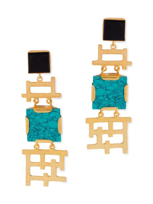 gold metal drop earrings - 11657258 - Very Small Image - 1