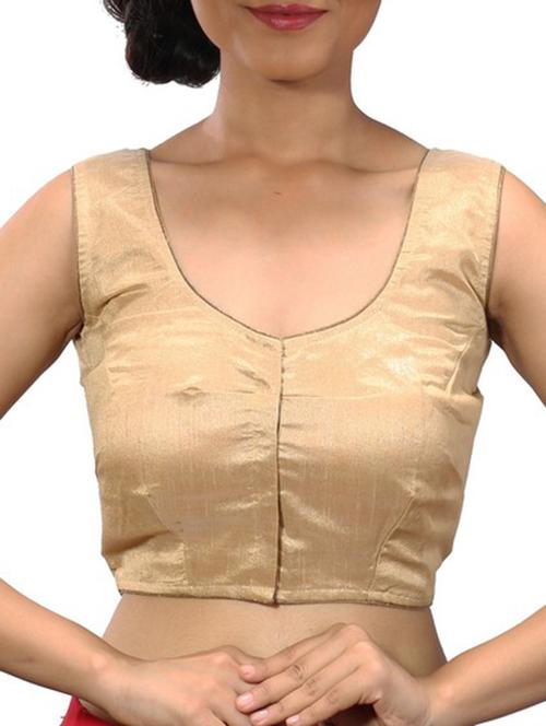 solid gold silk blend blouse - 11665101 - Very Small Image - 1