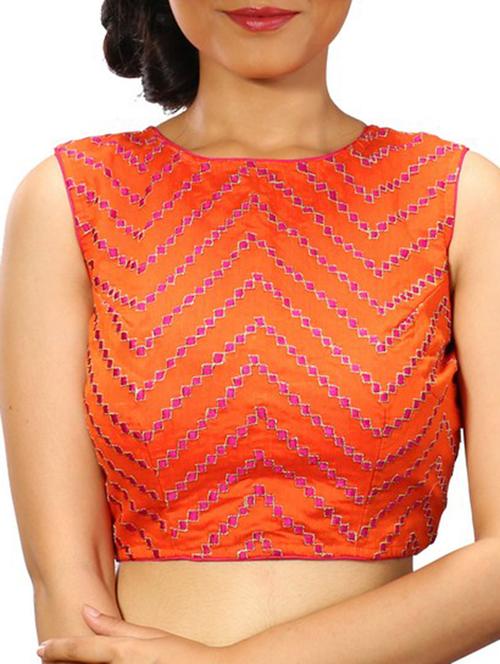 orange silk blend blouse - 11665127 - Very Small Image - 1
