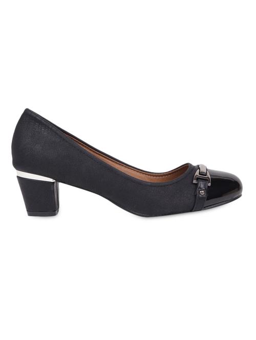 metal trim embellished glossy toe leatherette pumps - 1166775 - Very Small Image - 1