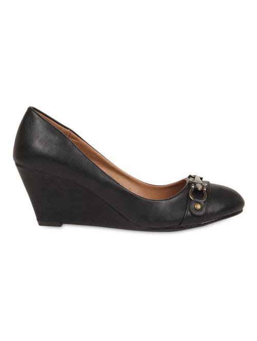 black leatherette wedges - 1166778 - Very Small Image - 1