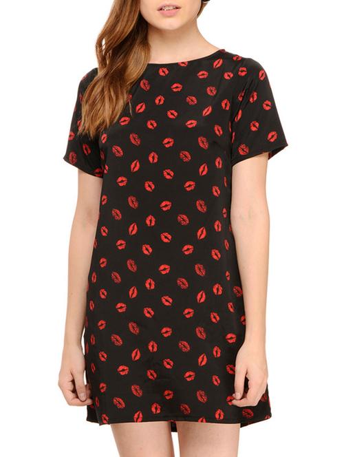 crew neck quirky shift dress - 11667986 - Very Small Image - 1
