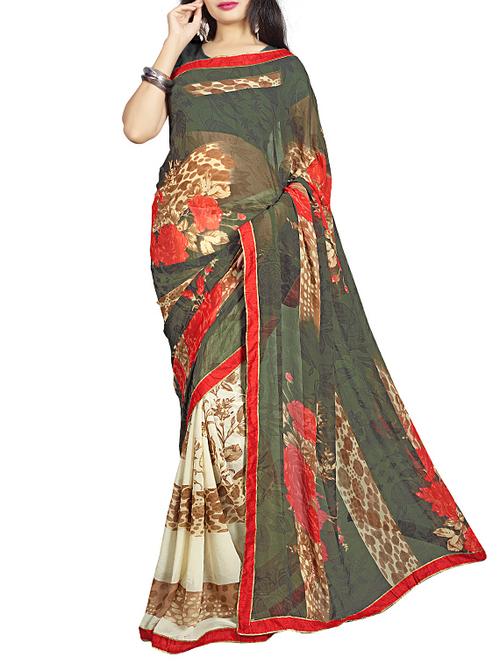 multi colored georgette printed saree - 11668656 - Very Small Image - 1