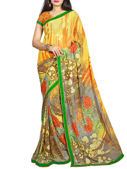 multi colored georgette printed saree - 11668659 - Very Small Image - 1
