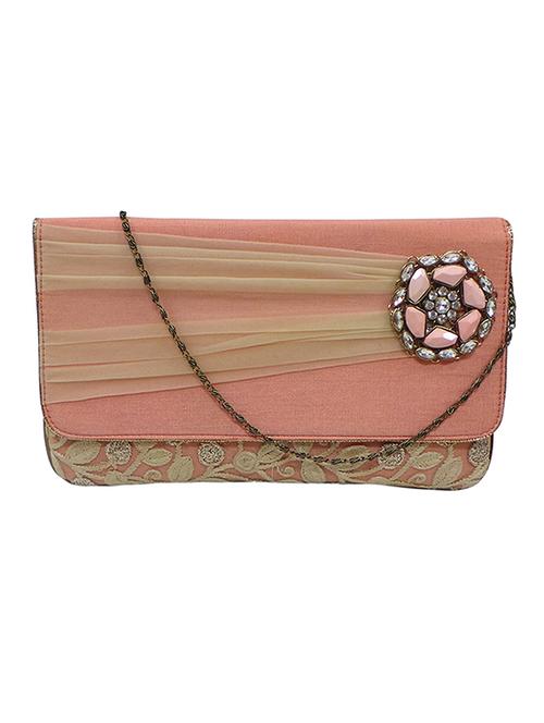 light pink embellished silk clutch - 11669252 - Very Small Image - 1