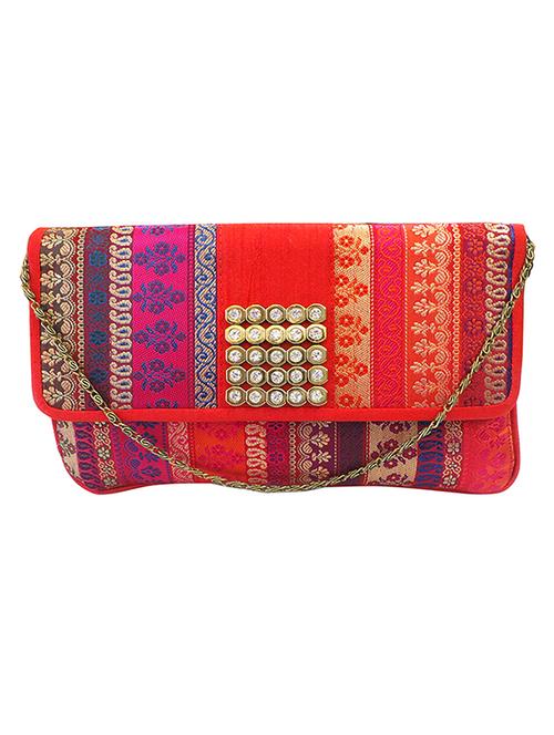 red silk brocade clutch - 11669281 - Very Small Image - 1