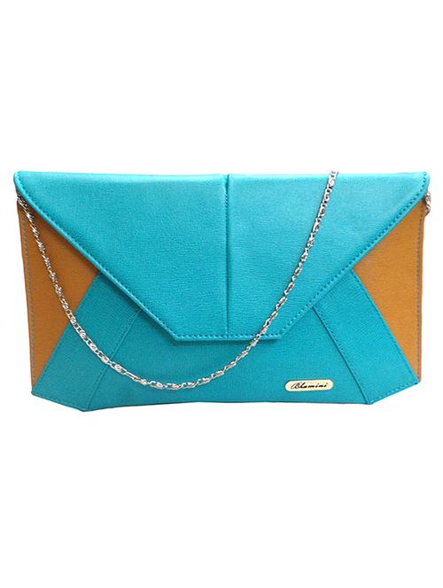 turquoise faux leather clutch - 11669284 - Very Small Image - 1