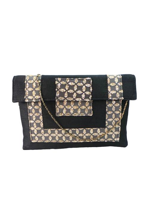 black patchwork silk clutch - 11669288 - Very Small Image - 1