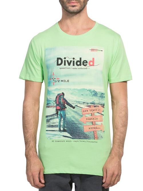 green printed cotton t-shirt - 11669610 - Very Small Image - 1