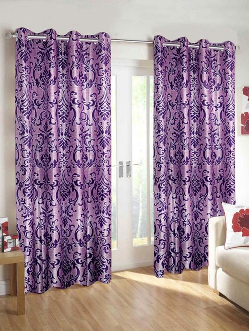 purple printed polyester curtain - 11673257 - Very Small Image - 1
