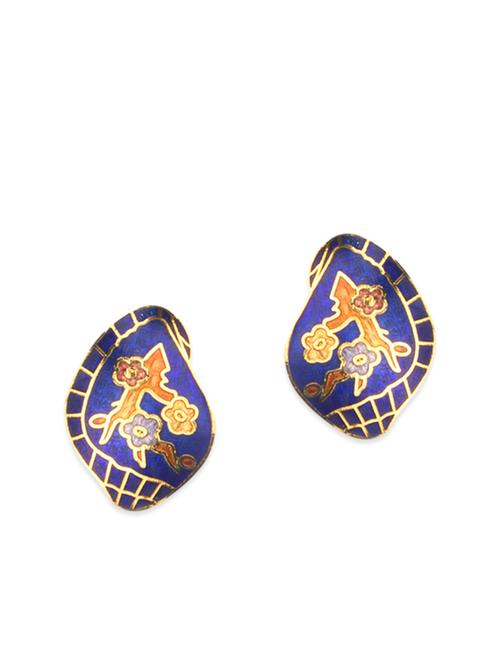 blue meenakari studs earrings - 11675812 - Very Small Image - 1