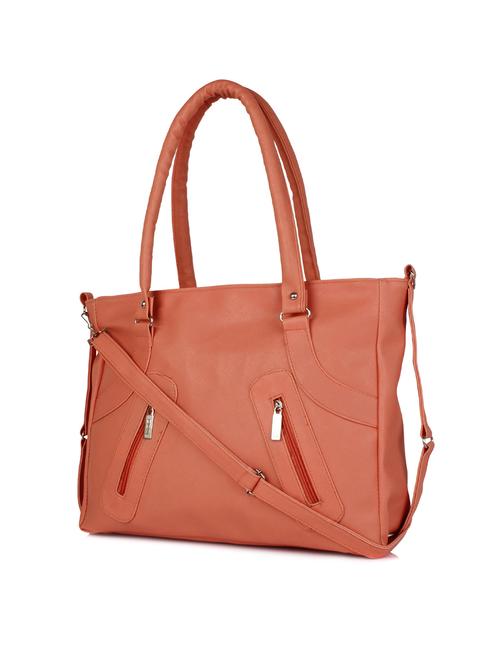orange solid leatherette handbag - 11678802 - Very Small Image - 1