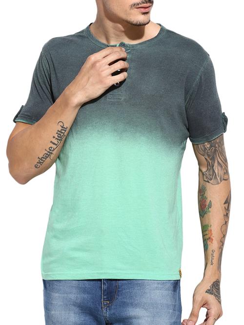 green cotton ombre t-shirt - 11685115 - Very Small Image - 1