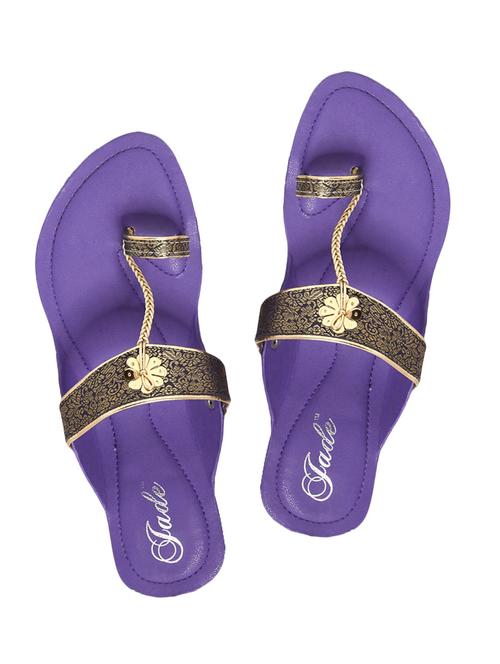 purple one toe kolhapuri - 11685828 - Very Small Image - 1