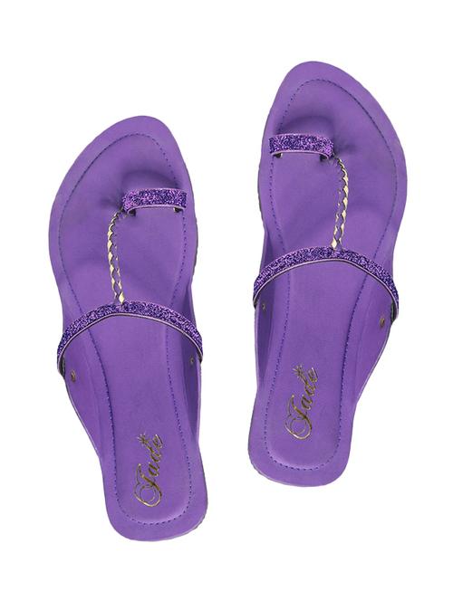 purple one toe kolhapuri - 11685830 - Very Small Image - 1