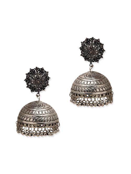 silver metal drop earrings - 11696040 - Very Small Image - 1